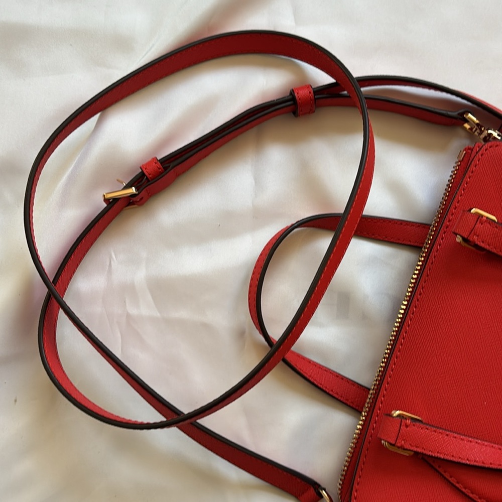 Tory Burch Emerson Mini Top Zip Tote (Brilliant Red) - Picture 10 of 13